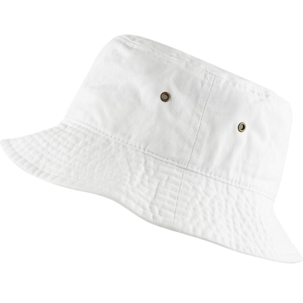 White bucket hat